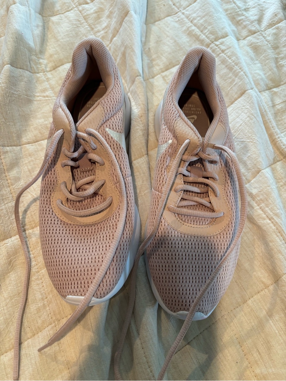 Nike Women’s Lace-Up Sneakers in Blush Pink without shoe box